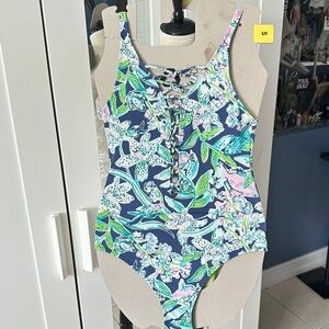 Lilly Pulitzer Blue and Green One Piece Swimsuit
